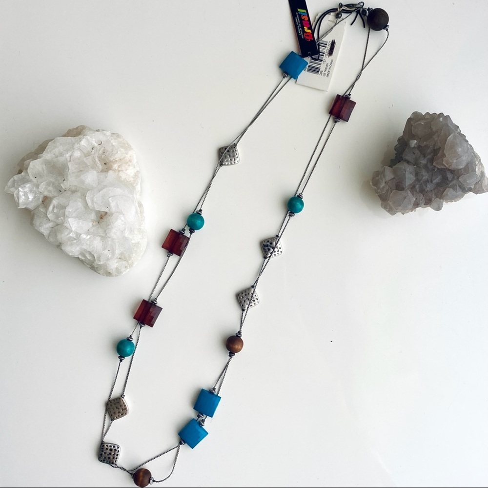 M HASKELL Stone and Glass Bead Necklace